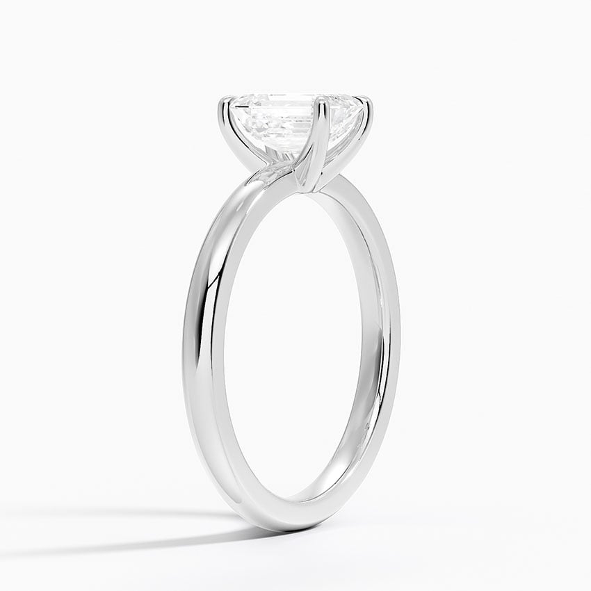 Fairmined 2mm Solitaire Ring White Gold 18k Emerald Engagement Ring