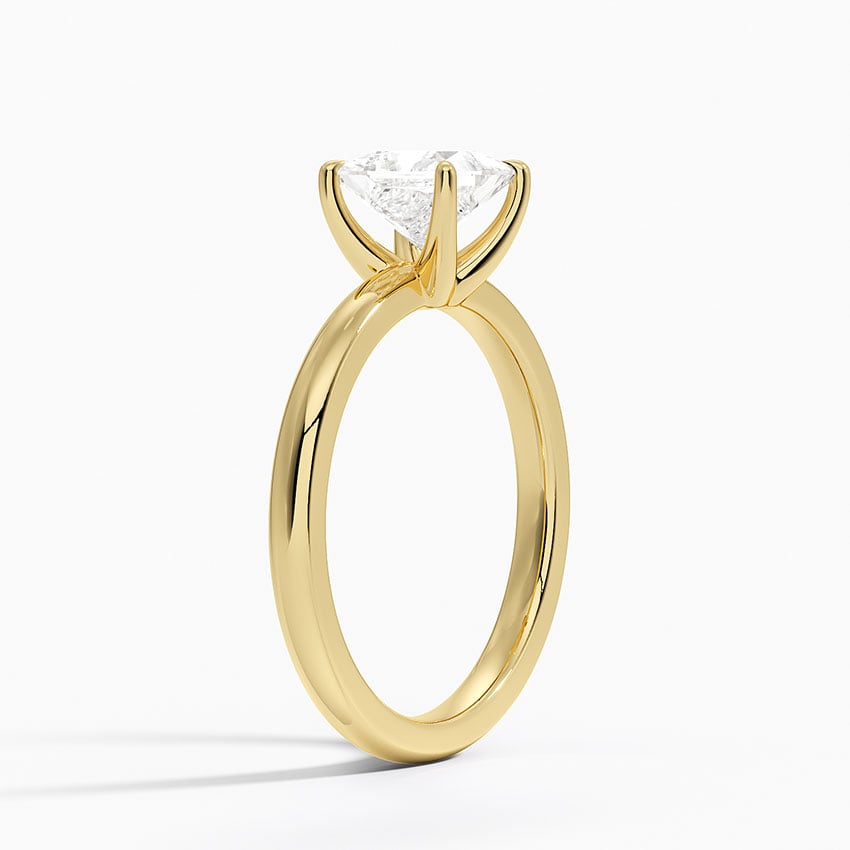 Fairmined 2mm Solitaire Ring Yellow Gold 18k Princess Engagement Ring