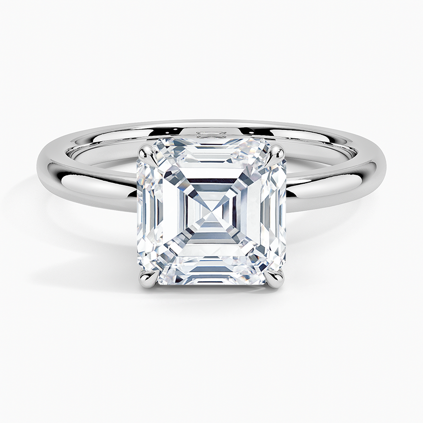 Fairmined 2mm Solitaire Ring White Gold 18k Asscher Engagement Ring