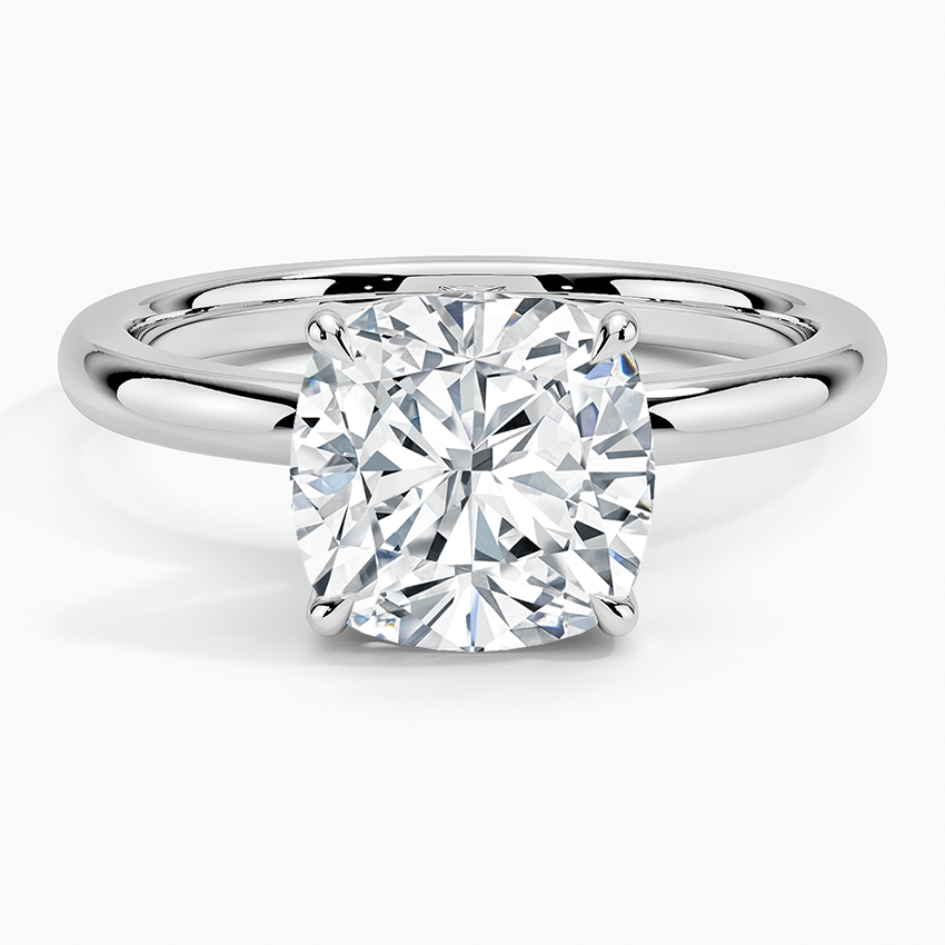 Fairmined 2mm Solitaire Ring White Gold 18k Cushion Engagement Ring