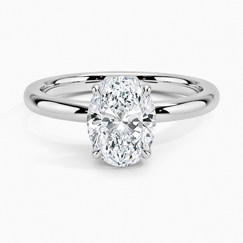 Fairmined 2mm Solitaire Ring White Gold 18k Oval Engagement Ring