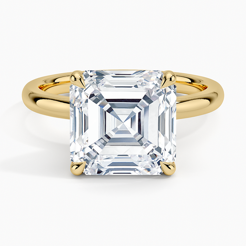 Fairmined 2mm Solitaire Ring Yellow Gold 18k Asscher Engagement Ring