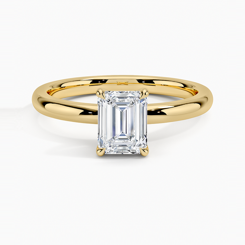 Fairmined 2mm Solitaire Ring Yellow Gold 18k Emerald Engagement Ring