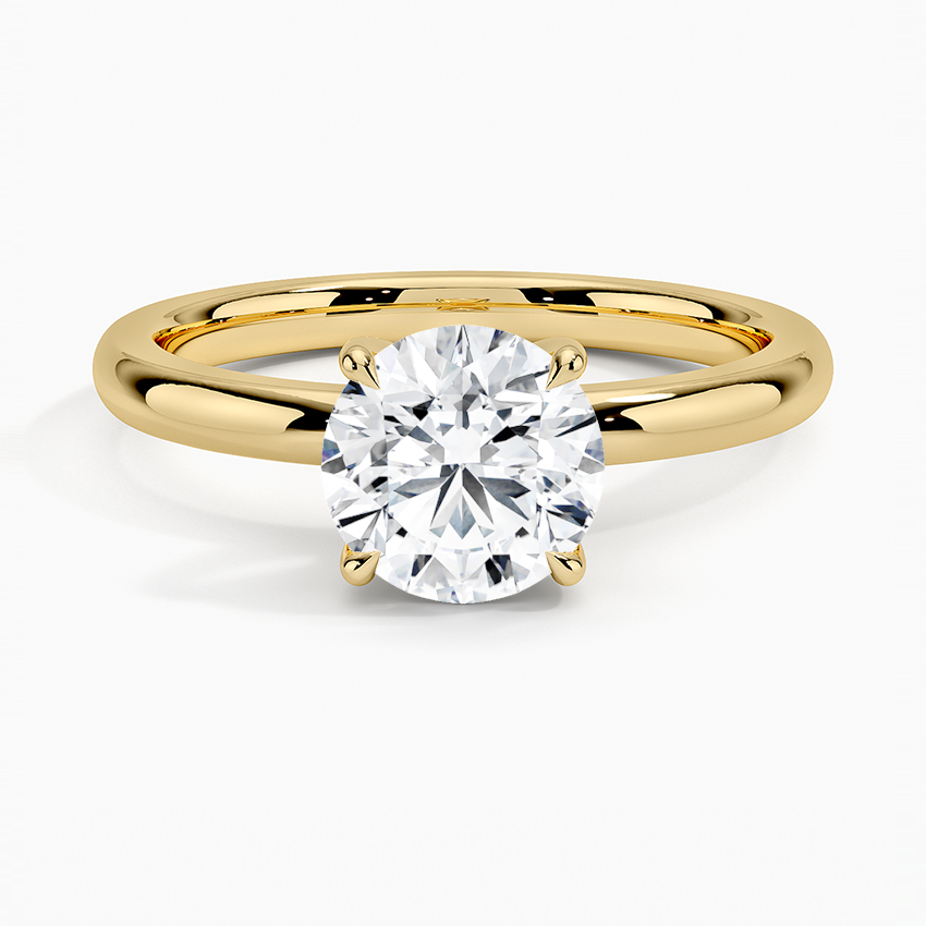 Fairmined 2mm Solitaire Ring Yellow Gold 18k Round Engagement Ring