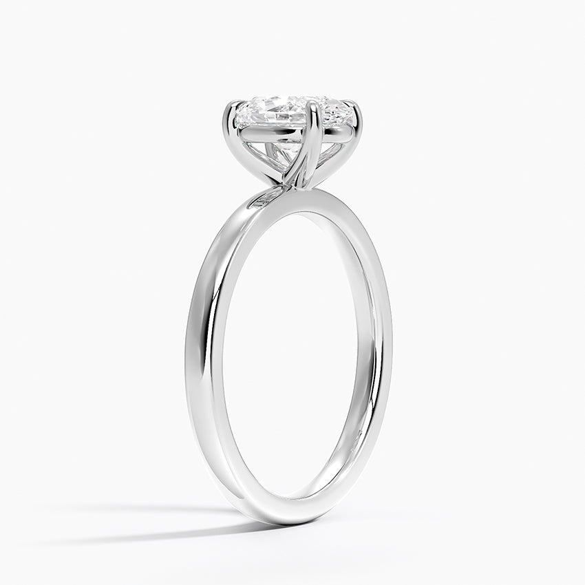 Fairmined Perfect Fit Solitaire 2mm Ring White Gold 18k Oval Engagement Ring