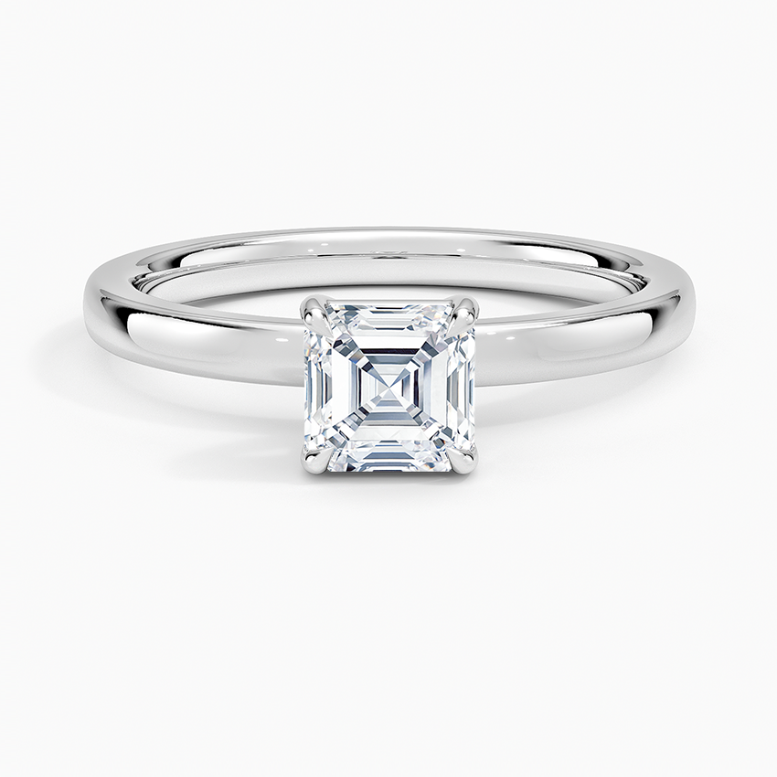 Fairmined Perfect Fit Solitaire 2mm Ring White Gold 18k Asscher Engagement Ring