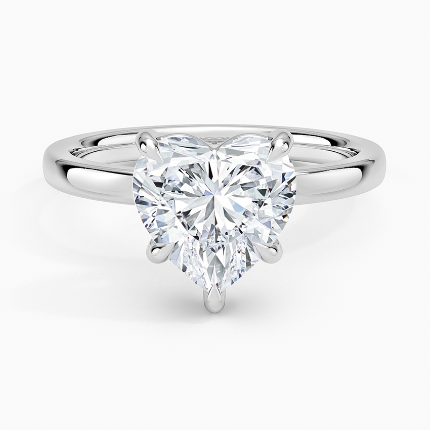 Fairmined Perfect Fit Solitaire 2mm Ring White Gold 18k Heart Engagement Ring