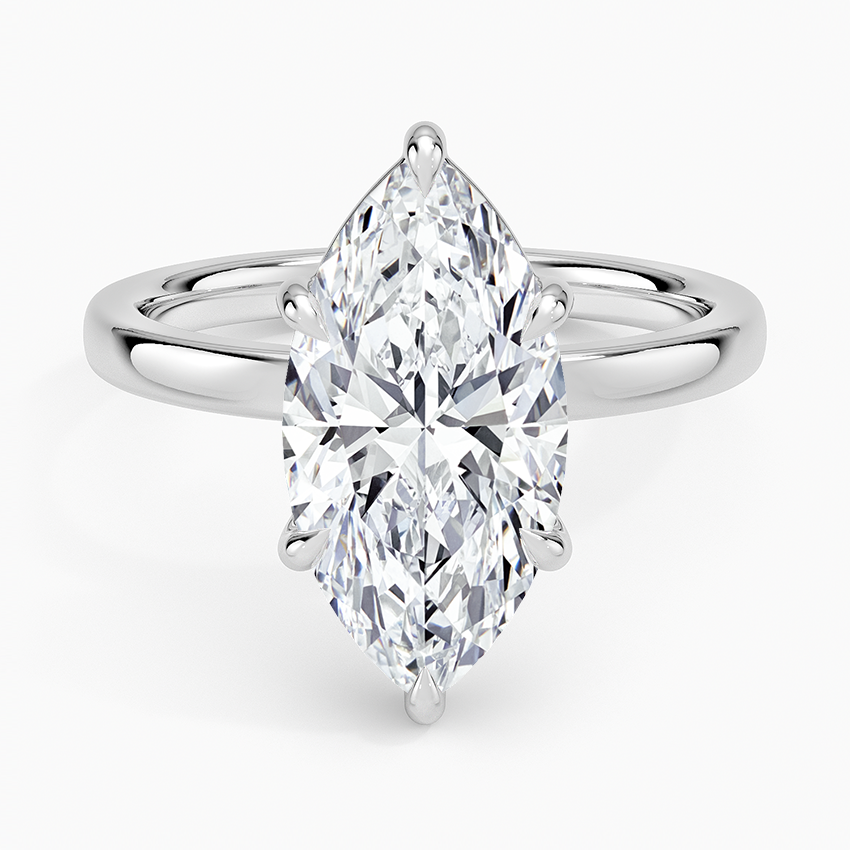 Fairmined Perfect Fit Solitaire 2mm Ring White Gold 18k Marquise Engagement Ring