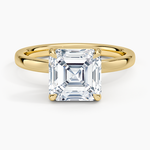 Fairmined Perfect Fit Solitaire 2mm Ring Yellow Gold 18k Asscher Engagement Ring