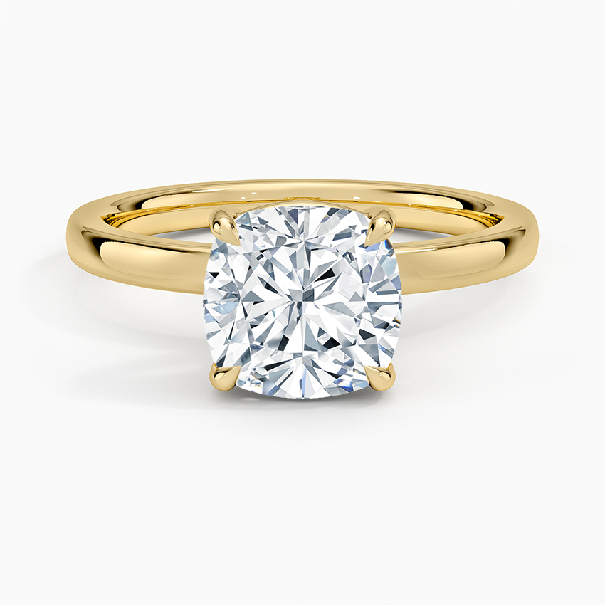 Fairmined Perfect Fit Solitaire 2mm Ring Yellow Gold 18k Cushion Engagement Ring
