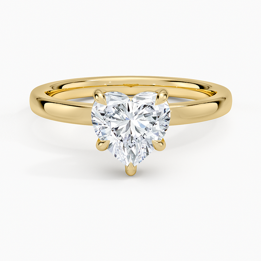 Fairmined Perfect Fit Solitaire 2mm Ring Yellow Gold 18k Heart Engagement Ring