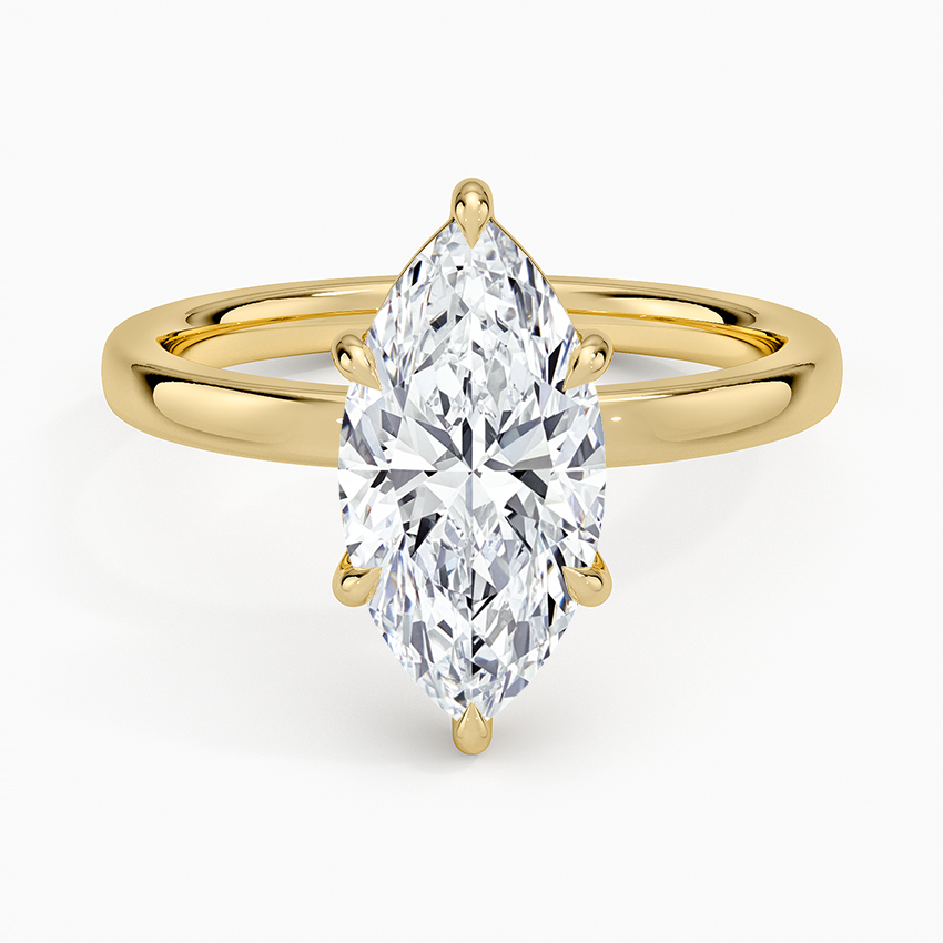 Fairmined Perfect Fit Solitaire 2mm Ring Yellow Gold 18k Marquise Engagement Ring