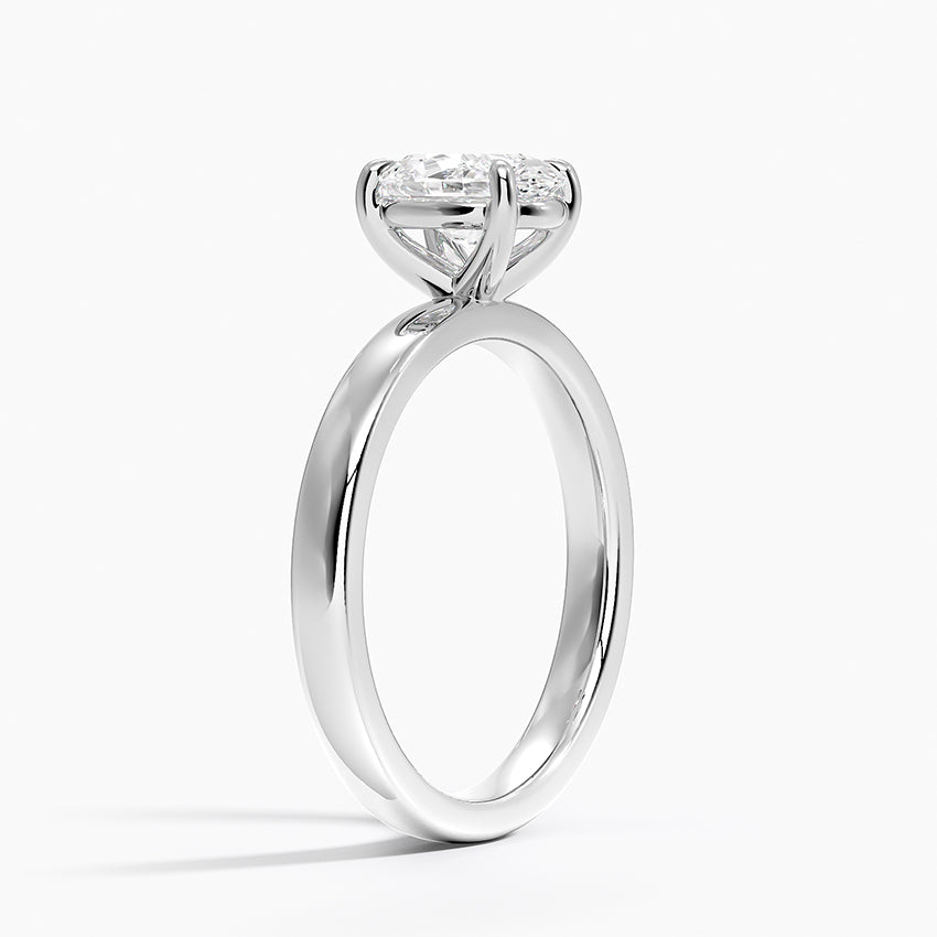 Fairmined Perfect Fit Solitaire 2.5mm Ring White Gold 18k Oval Engagement Ring