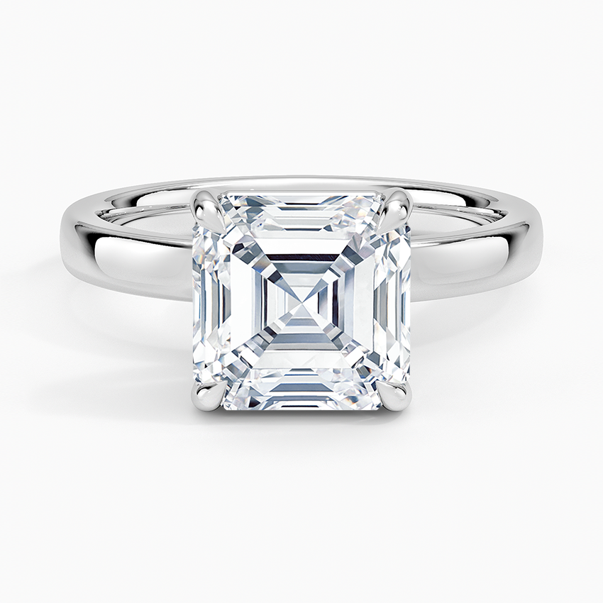 Fairmined Perfect Fit Solitaire 2.5mm Ring White Gold 18k Asscher Engagement Ring