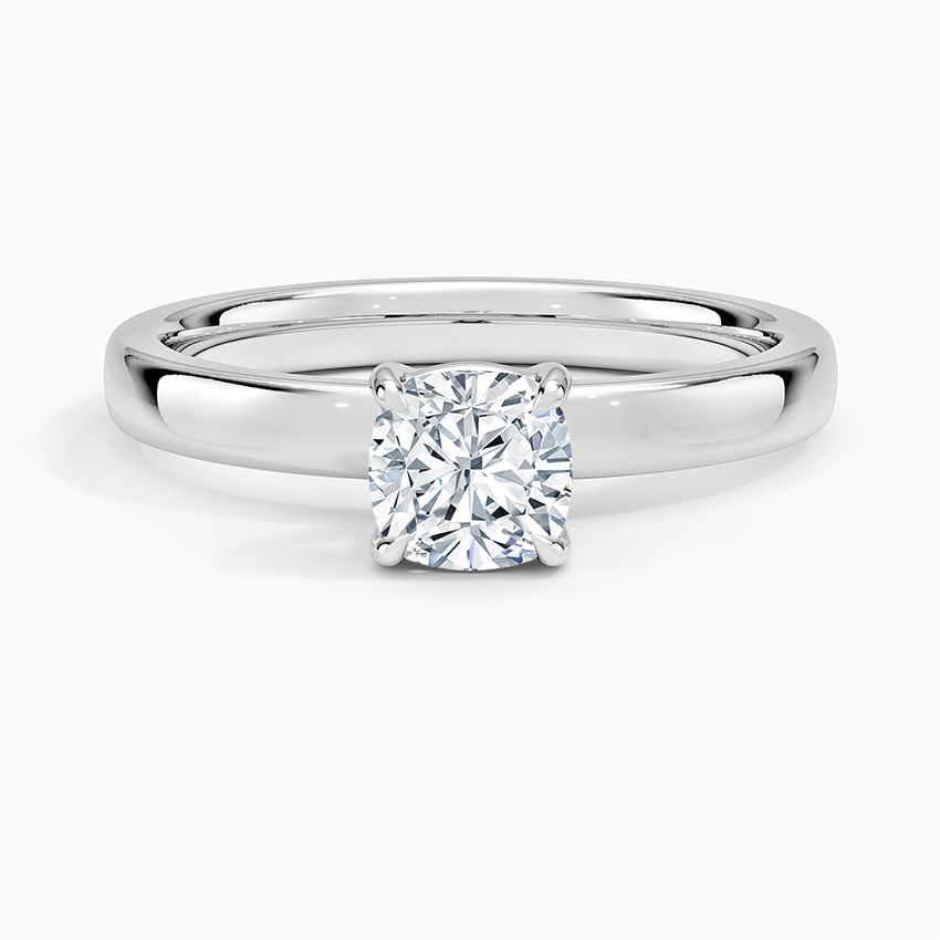 Fairmined Perfect Fit Solitaire 2.5mm Ring White Gold 18k Cushion Engagement Ring