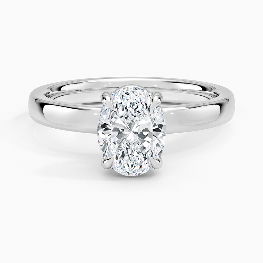 Fairmined Perfect Fit Solitaire 2.5mm Ring White Gold 18k Oval Engagement Ring