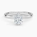 Fairmined Perfect Fit Solitaire 2.5mm Ring White Gold 18k Pear Engagement Ring