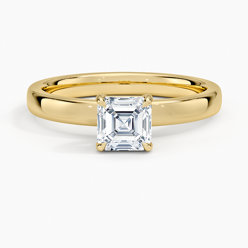 Fairmined Perfect Fit Solitaire 2.5mm Ring Yellow Gold 18k Asscher Engagement Ring