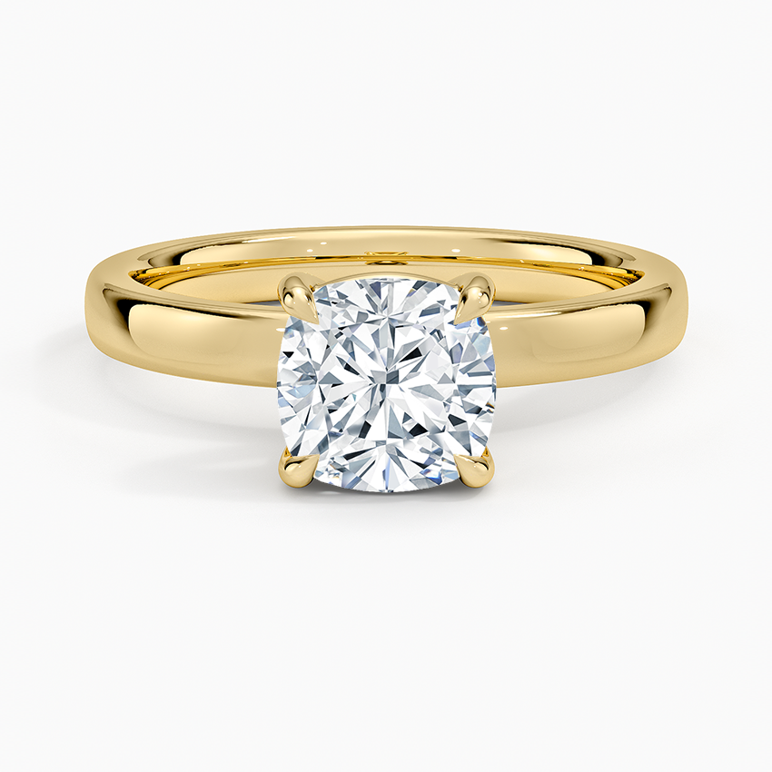 Fairmined Perfect Fit Solitaire 2.5mm Ring Yellow Gold 18k Cushion Engagement Ring