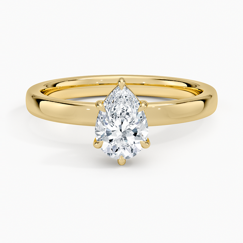 Fairmined Perfect Fit Solitaire 2.5mm Ring Yellow Gold 18k Pear Engagement Ring