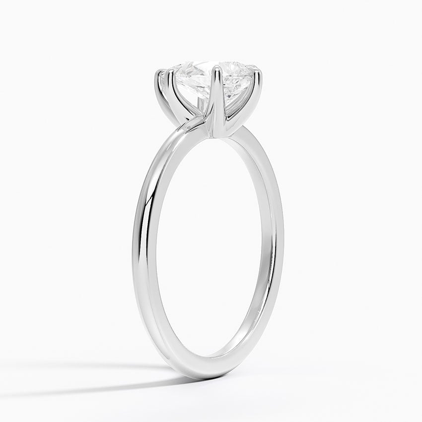 Fairmined 1.5mm Six-Prong Solitaire Ring White Gold 18k Pear Engagement Ring