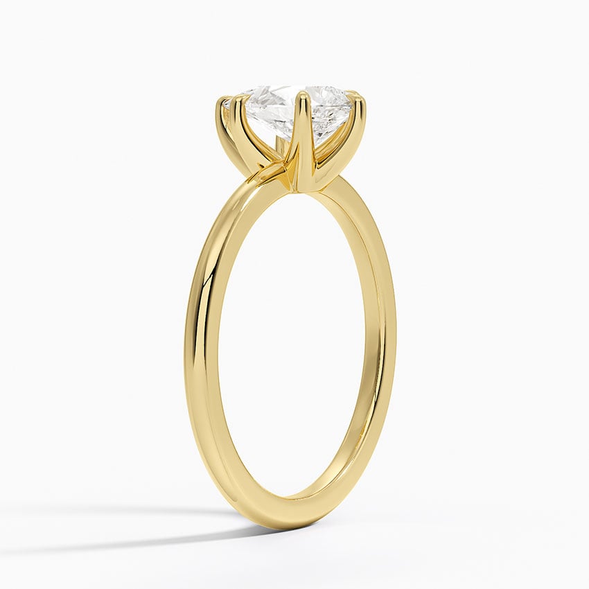 Fairmined 1.5mm Six-Prong Solitaire Ring Yellow Gold 18k Pear Engagement Ring