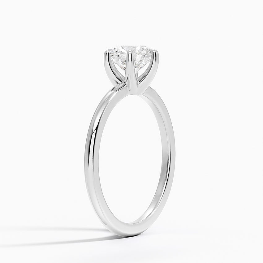 Fairmined 1.5mm Six-Prong Solitaire Ring White Gold 18k Round Engagement Ring
