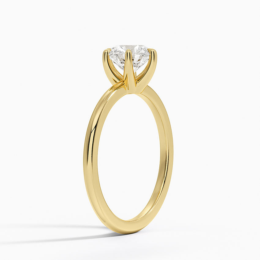 Fairmined 1.5mm Six-Prong Solitaire Ring Yellow Gold 18k Round Engagement Ring