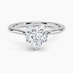 Fairmined 1.5mm Six-Prong Solitaire Ring White Gold 18k Heart Engagement Ring
