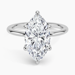 Fairmined 1.5mm Six-Prong Solitaire Ring White Gold 18k Marquise Engagement Ring