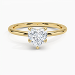 Fairmined 1.5mm Six-Prong Solitaire Ring Yellow Gold 18k Heart Engagement Ring