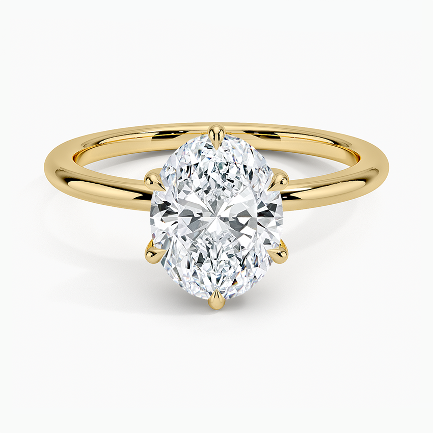 Fairmined 1.5mm Six-Prong Solitaire Ring Yellow Gold 18k Oval Engagement Ring