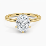 Fairmined 1.5mm Six-Prong Solitaire Ring Yellow Gold 18k Oval Engagement Ring