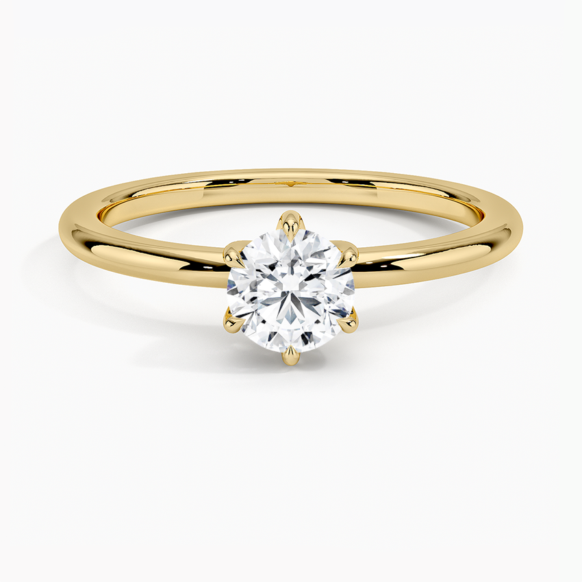 Fairmined 1.5mm Six-Prong Solitaire Ring Yellow Gold 18k Round Engagement Ring