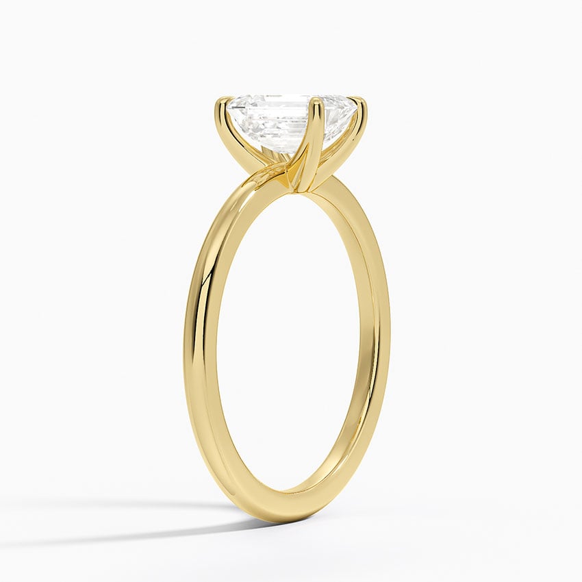 Fairmined 1.5mm Comfort Fit Ring Yellow Gold 18k Emerald Engagement Ring