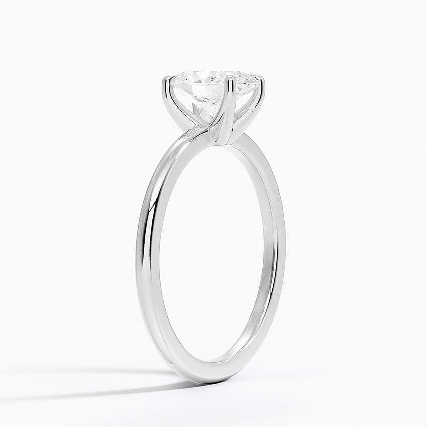 Fairmined 1.5mm Comfort Fit Ring White Gold 18k Oval Engagement Ring