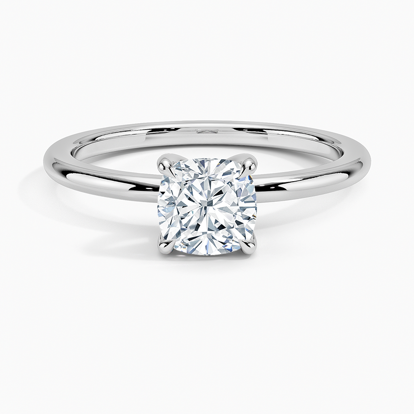 Fairmined 1.5mm Comfort Fit Ring White Gold 18k Cushion Engagement Ring