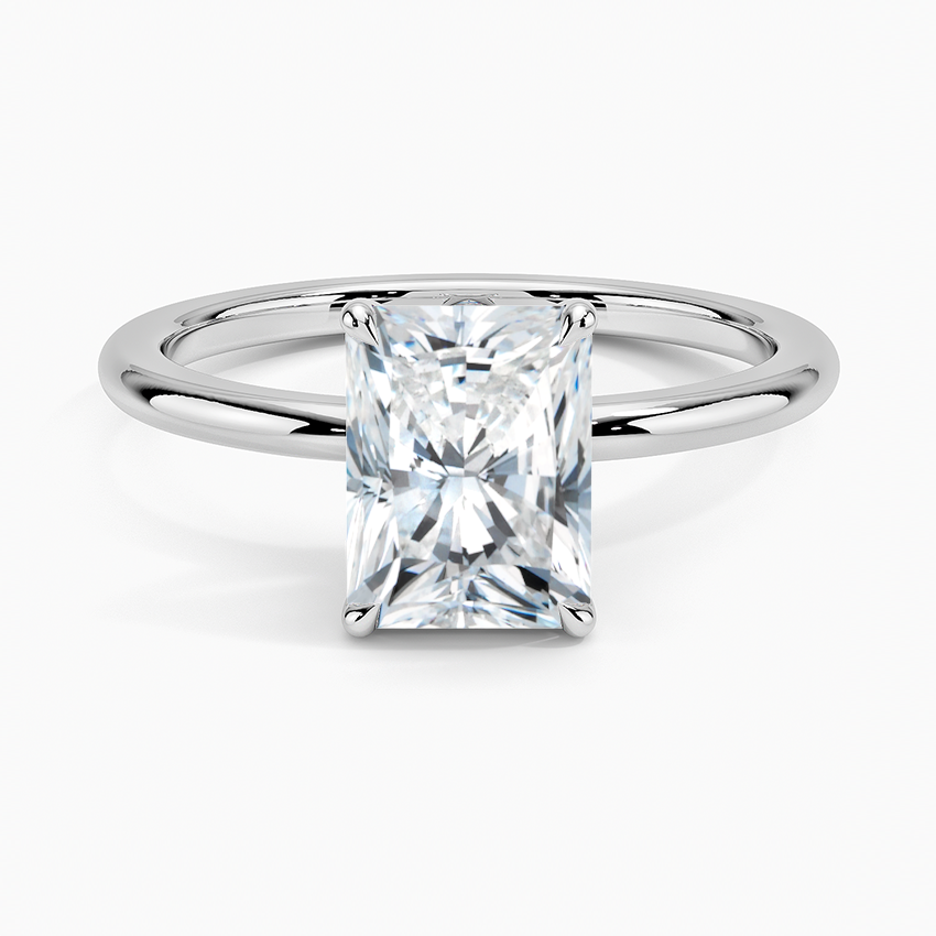 Fairmined 1.5mm Comfort Fit Ring White Gold 18k Radiant Engagement Ring
