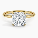 Fairmined 1.5mm Comfort Fit Ring Yellow Gold 18k Cushion Engagement Ring