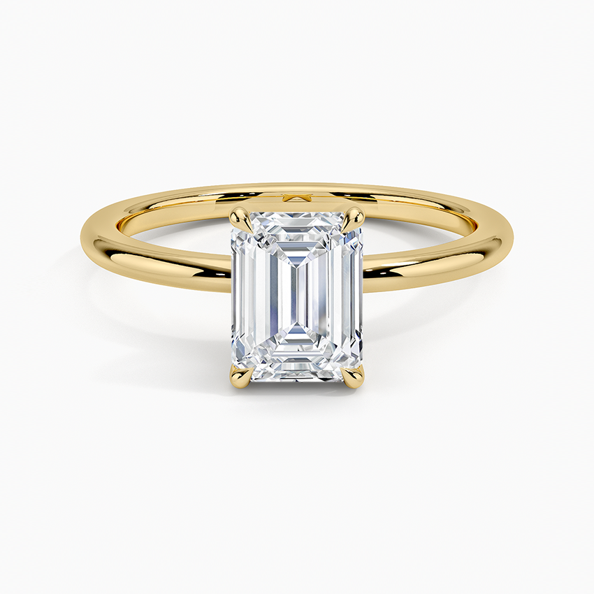 Fairmined 1.5mm Six-Prong Solitaire Ring Yellow Gold 18k Emerald Engagement Ring