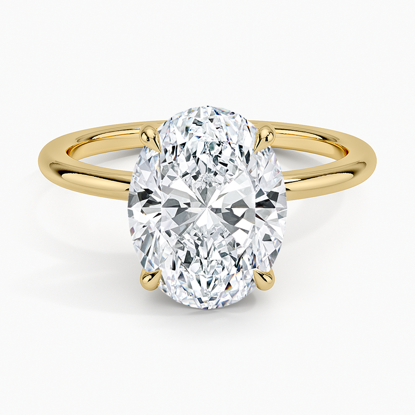 Fairmined 1.5mm Comfort Fit Ring Yellow Gold 18k Oval Engagement Ring