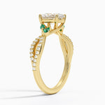 Luxe Willow Lab Emerald and Diamond Ring (1/8 ct. tw.) Yellow Gold 18k Oval Engagement Ring