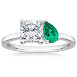 Viridian Toi et Moi Diamond Engagement Ring 18K White Gold CU