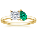 Viridian Toi et Moi Diamond Engagement Ring 18K Yellow Gold CU
