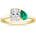 Viridian Toi et Moi Diamond Engagement Ring 18K Yellow Gold OV
