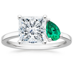 Viridian Toi et Moi Diamond Engagement Ring 18K White Gold PR