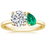 Viridian Toi et Moi Diamond Engagement Ring 18K Yellow Gold RD