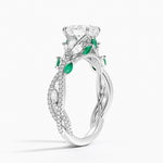 Luxe Secret Garden Lab Emerald and Diamond Ring Platinum Oval Engagement Ring