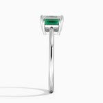 Luxe Rhiannon Three Stone Lab Emerald Ring Platinum Emerald Engagement Ring