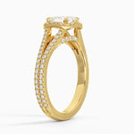 Fortuna Halo Diamond Ring (1/2 ct. tw.) Yellow Gold 18k Asscher Engagement Ring